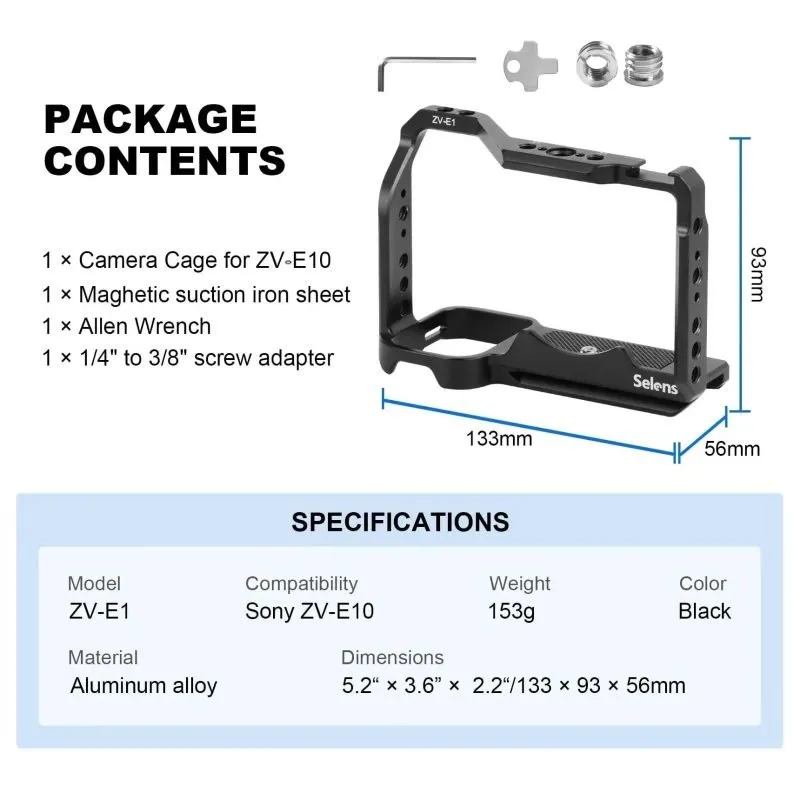 Sony ZV-E1 Camera Cage ZV-E1-B