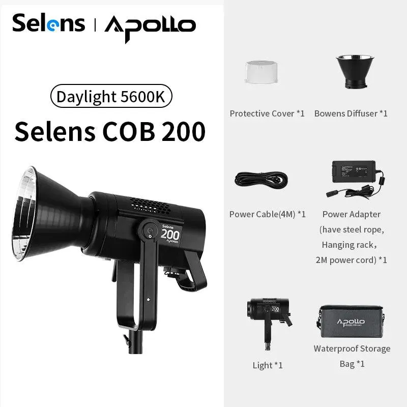 Apollo 200W Daylight Bi-Color COB LED Studio Light | SLC4-200