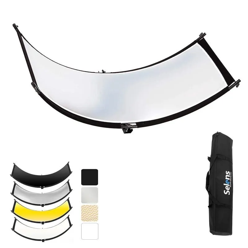 Curved Clamshell Portrait Light Reflector White Gold | SLR4-CR60*110CM/60*180CM/105*260CM