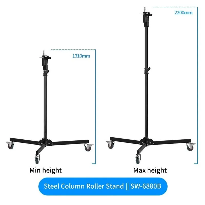 7.2ft Heavy Duty Steel Column Roller Stand with Wheels | SW-6880B
