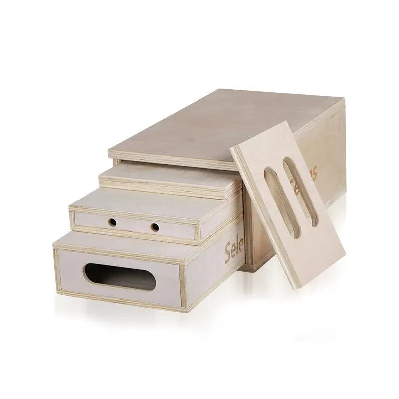 4-in-1 Nesting Wooden Apple Box Set with Seat Cushion | SDA12-AB50