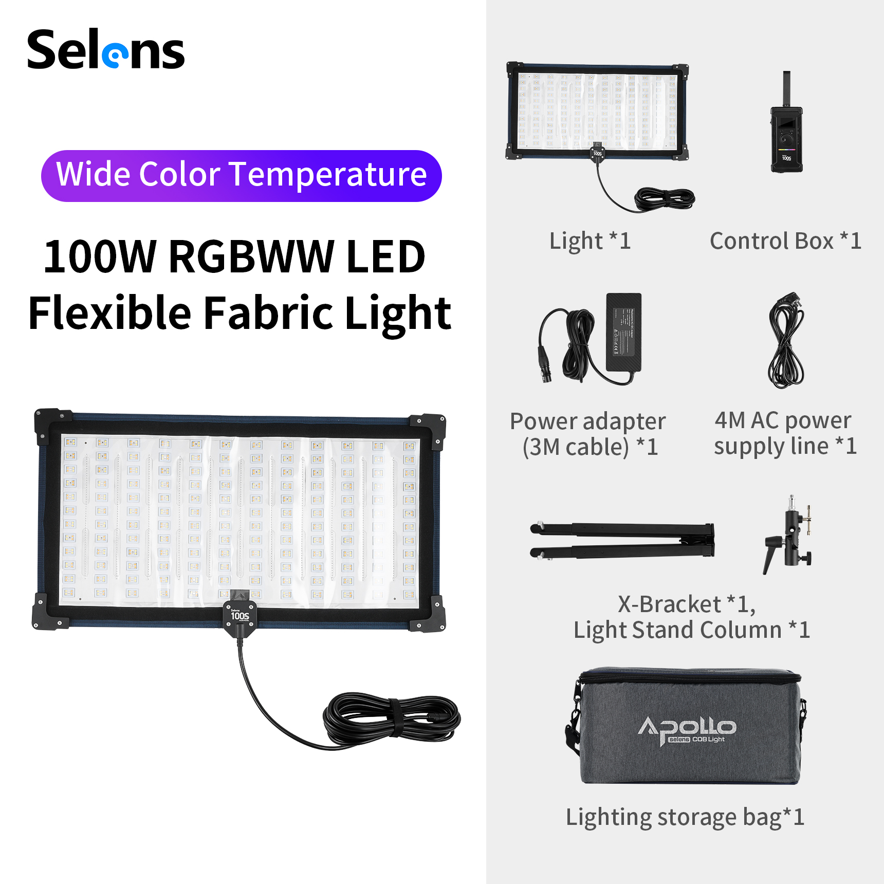 Bundle Package for Flexipanel 100S Pro 100W LED Flexible Fabric