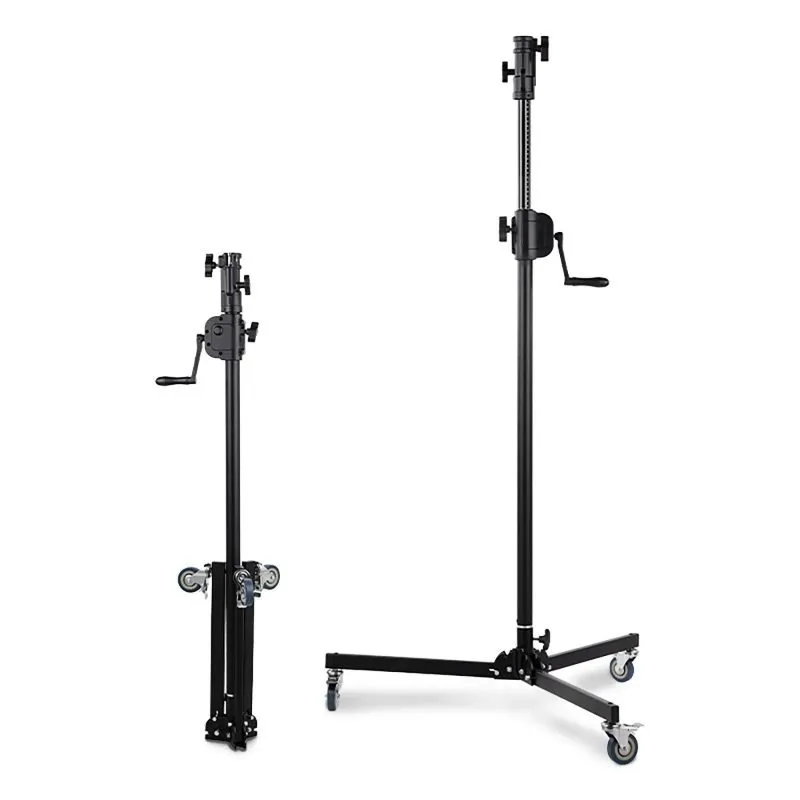 Heavy Duty Geared Wind-Up Roller Stand with Wheels | MF689