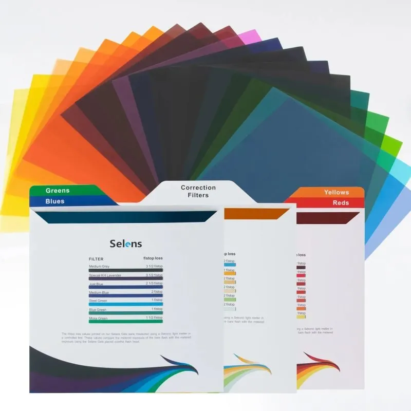 Color Fliter Series 25x25cm 40x50cm 100x100cm - Kit 6: 25x25cm Gel Filters With Bag-20 Colors