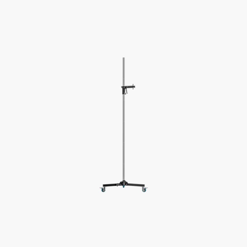 Steel Column Roller Stand (2.5M / 8.2ft) - Heavy Duty Rolling Studio Stand with Adjustable Sliding Arm for Professional Photography Lighting || SLH4-S2500