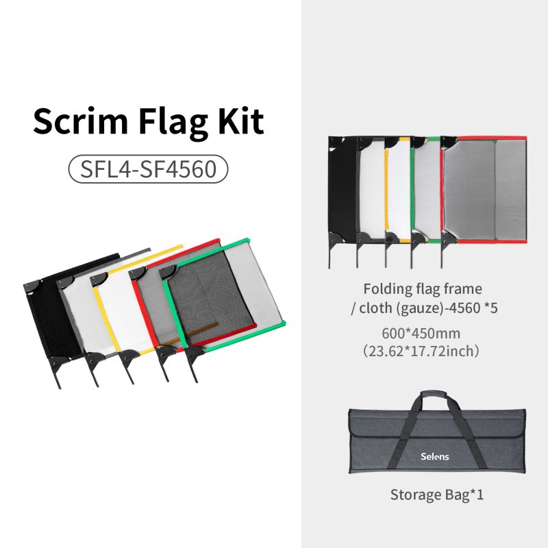 Open End Scrim Flag Kit Collapsible Light Modifier | SFL4-SF4560